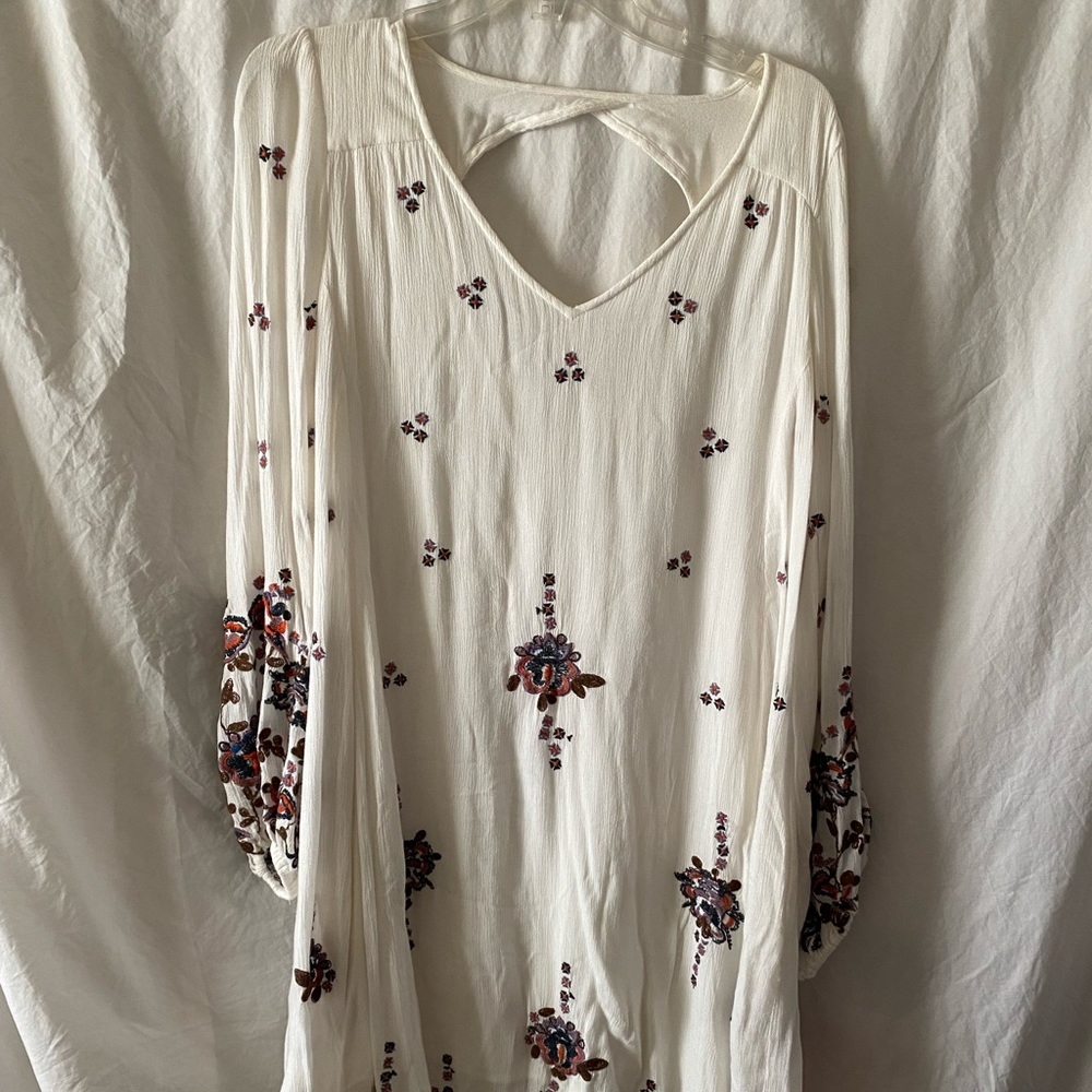 Free People Flowy White/Floral Dress
